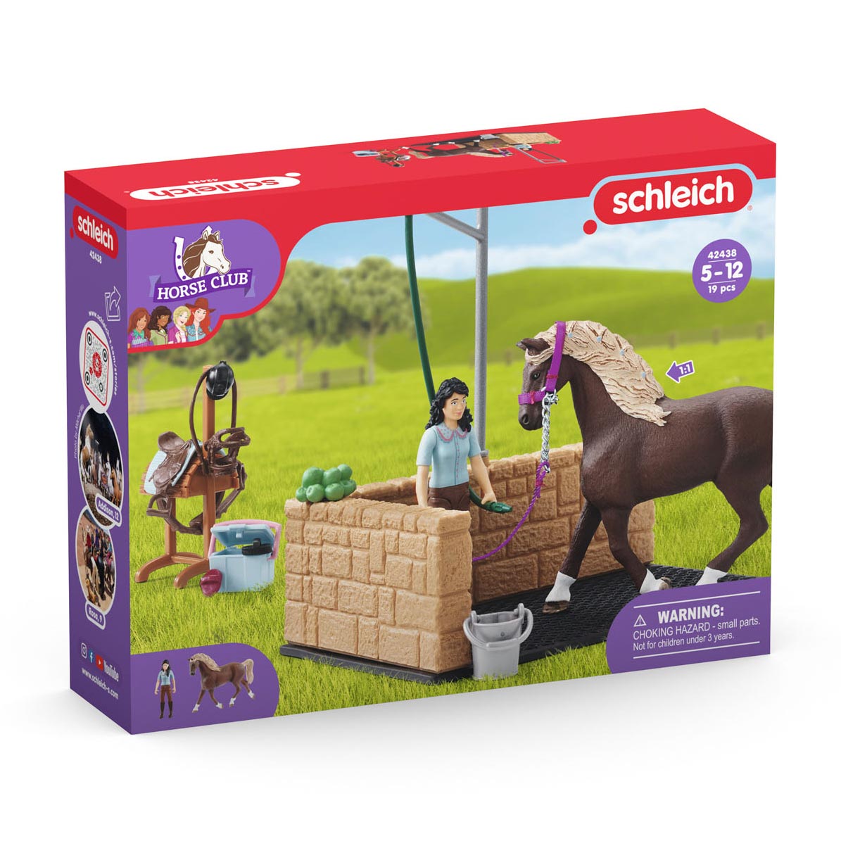 Boîte de lavage pour chevaux Schleich Horse Club avec Emily et Luna de Hor 42438