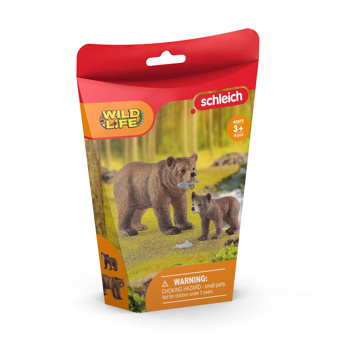 Schleich sauvage vie femelle Grizzli avec grizzly ours 42473