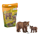 Schleich sauvage vie femelle Grizzli avec grizzly ours 42473