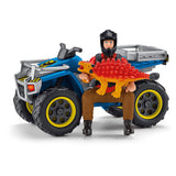 Le vol de Schleich Dinosaur depuis Velociraptor sur quad 41466