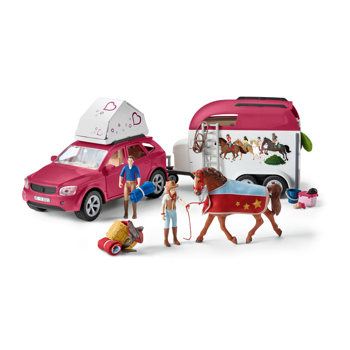 Aventure de club de chevaux Schleich avec voiture et remorque de cheval 42535