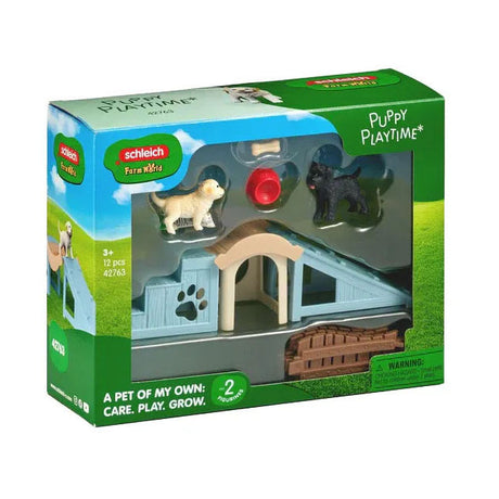 Schleich monde de la ferme aventure amusante pour les petits chiots 42763