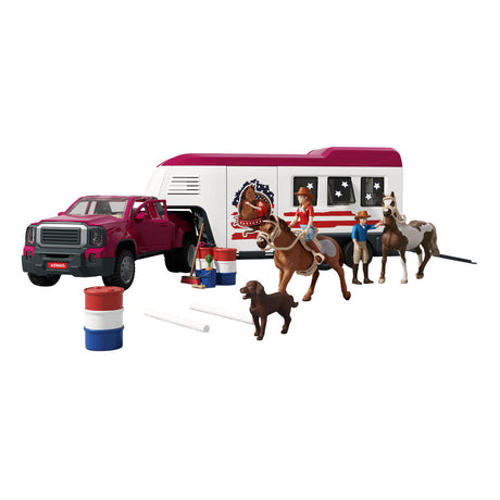 Camion au bord du lac du club équestre Schleich avec remorque 42705