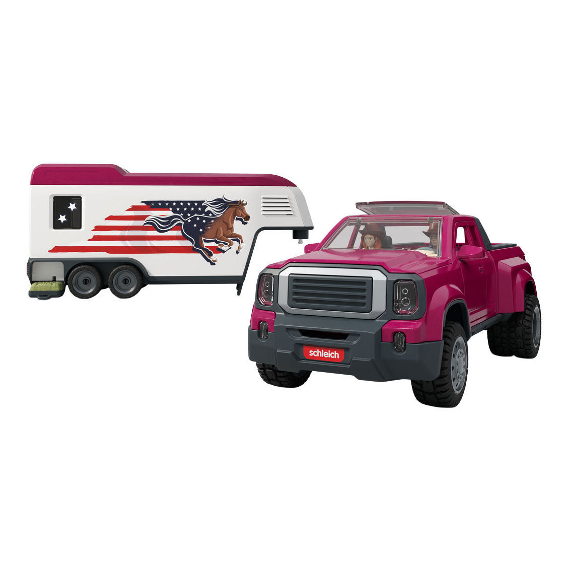 Camion au bord du lac du club équestre Schleich avec remorque 42705