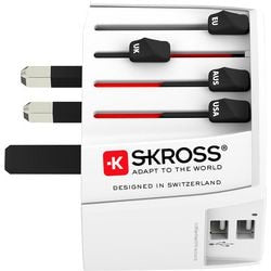Adaptateur de voyage mondial Skross avec 2 ports USB intégrés