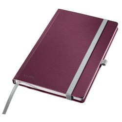 Style Leitz - carnet a5 - rouge - à carreaux - avec couverture rigide