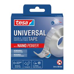 Tesa nano tape transparent double face amovible réutilisable résistant aux intempéries – 3m x 30mm