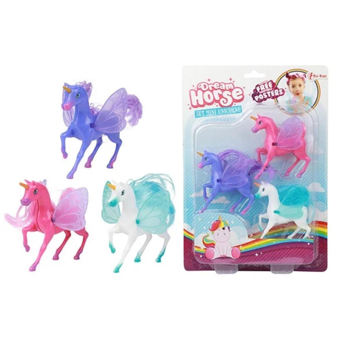 Toi-toys toi toys mini licornes 3 pièces sur carte
