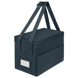 Sac de rangement compact pour hot desking en tissu Leitz avec couvercle - boîte de rangement pliable - 57% recyclé - ordinateur portable jusqu'à 14'' - gris velours