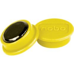 Aimants magnétiques pour tableau blanc Nobo - pack de 10 - aimants 24 mm - jaune