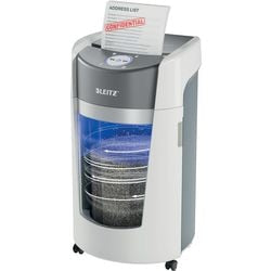 Destructeur de papier Leitz iq optimax office 550 p5 - micro déchiquetage - 35l - jusqu'à 10 feuilles - blanc