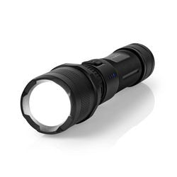 Lampe de poche noire à batterie Nedis ltrr10wbk
