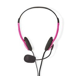 Nedis chst100pk casque filaire rose