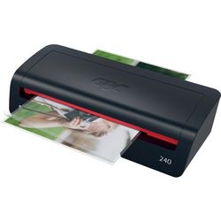 Machine à plastifier A4 Gbc 240 Home Office - adaptée pour 75-125 microns - avec pack de démarrage de pochettes de plastification - noir rouge