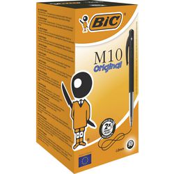 Stylo à bille Bic m-10 noir 50 pièces 0,4mm