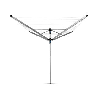 Sèche-linge Brabantia lift-o-matic advance - 50 m - avec ancrage au sol en métal, housse de protection et sac pour pinces à linge - gris métallisé