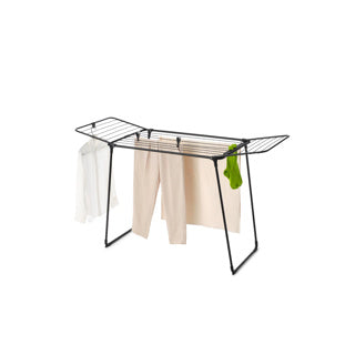 Brabantia hangon trop étendoir - 18 m - étendoir à linge pliable - noir mat