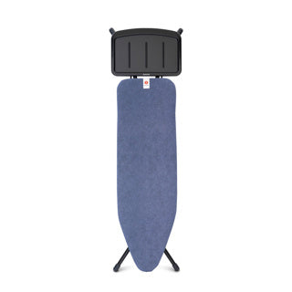 Brabantia table à repasser 124x38cm bleu denim avec support unité vapeur