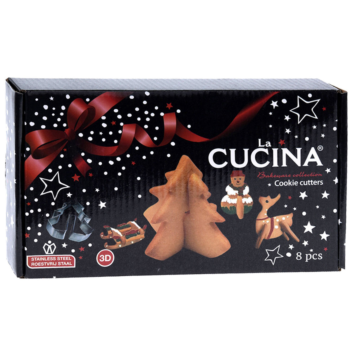 Ensemble d'emporte-pièces de Noël 3D La cucina, 8 pièces.