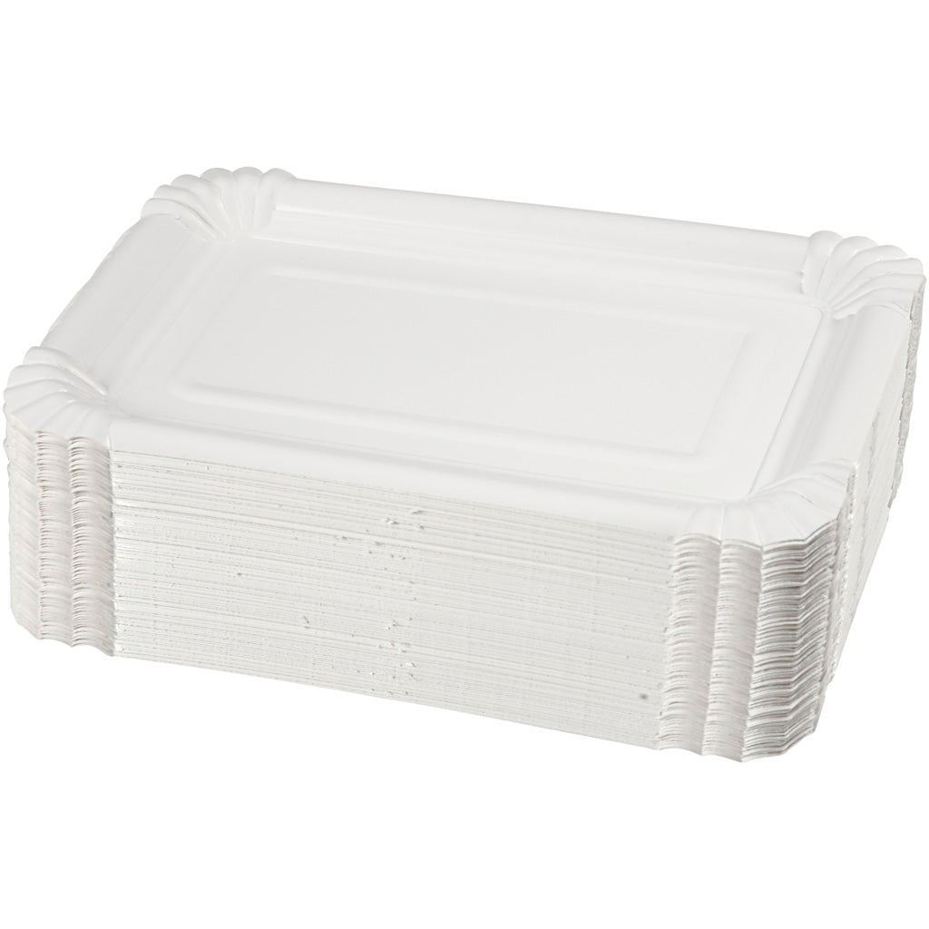 Assiettes plates oblongues, format 20x13 cm, 250 pièces 1 boîte