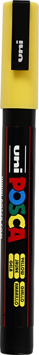 Marqueur Uni-posca posca, taille pc-3m, largeur de trait 0,9-1,3 mm, fin, jaune, 1 pièce