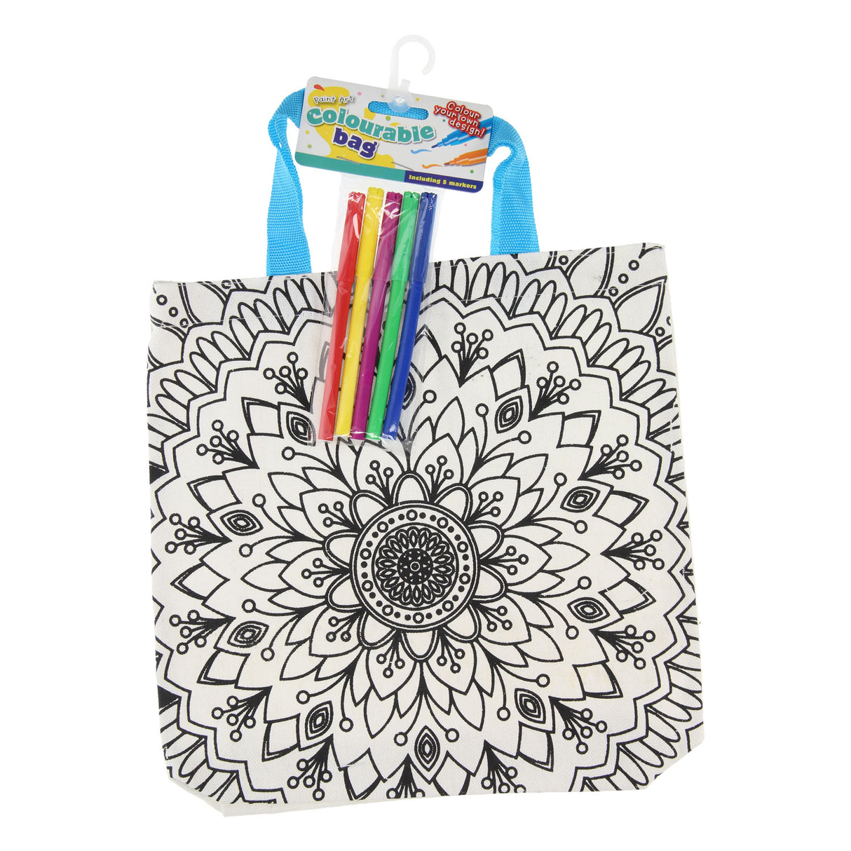 Färbe deine eigene Tasche Mandala Rosen