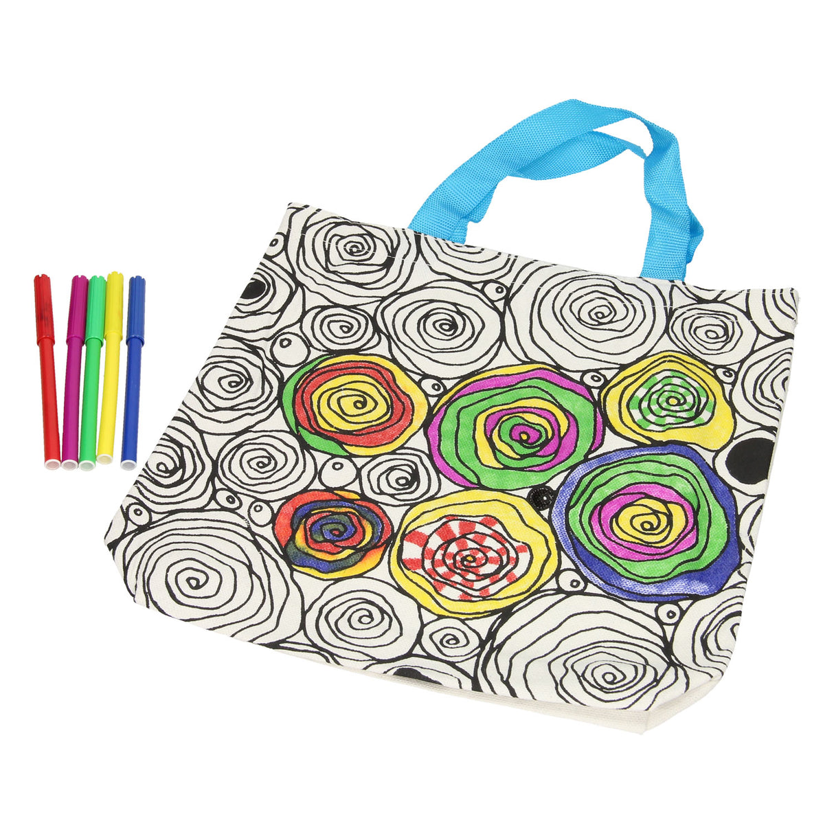 Färbe deine eigene Tasche Mandala Rosen