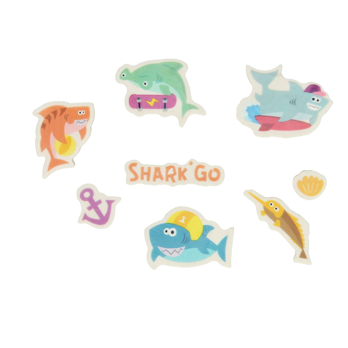 Jeu de gommes requins, 8 pcs.