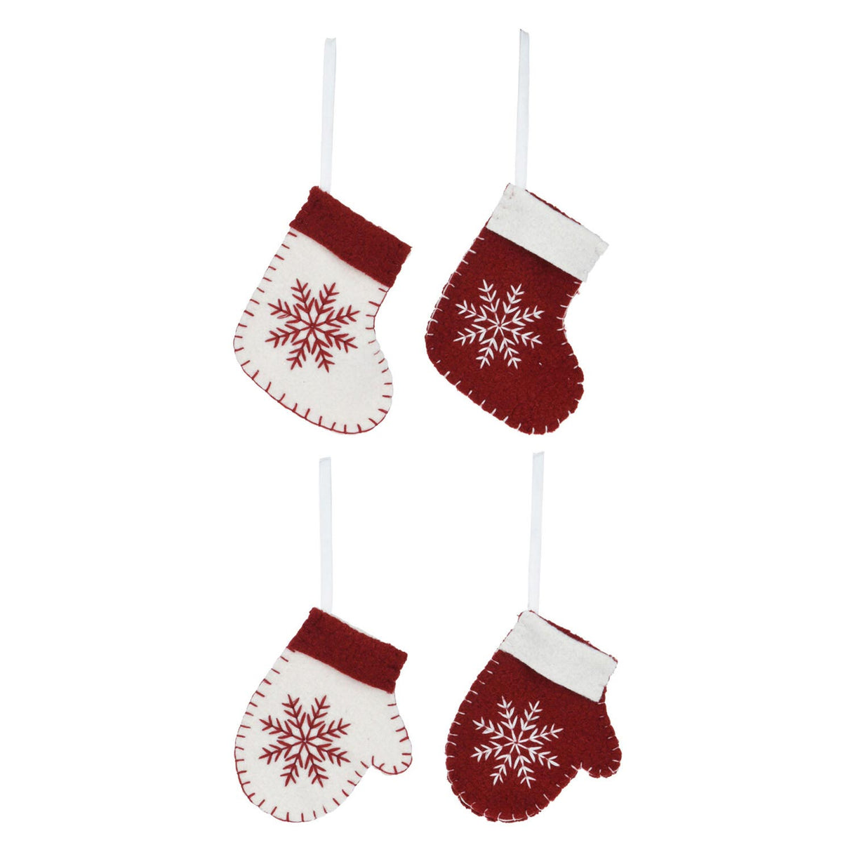 Chaussette de Noël rouge blanc, 10 cm