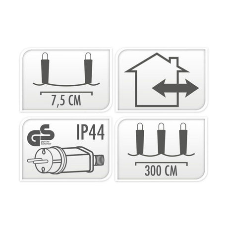 Éclairage extérieur LED 40 LED - blanc chaud, 300cm