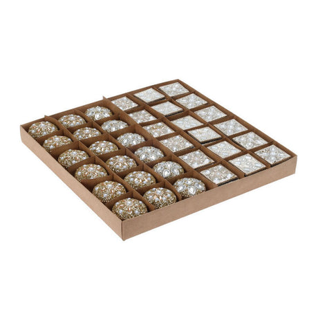 Boîte de rangement 4x3cm dorée, lot de 36