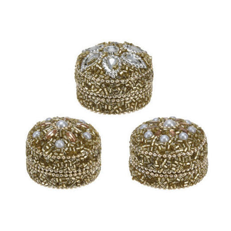 Boîte de rangement 4x3cm dorée, lot de 36