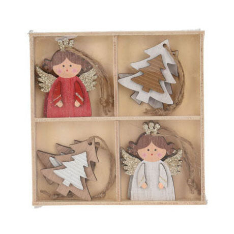 Cintres en bois pour sapin de Noël, 8 pcs.
