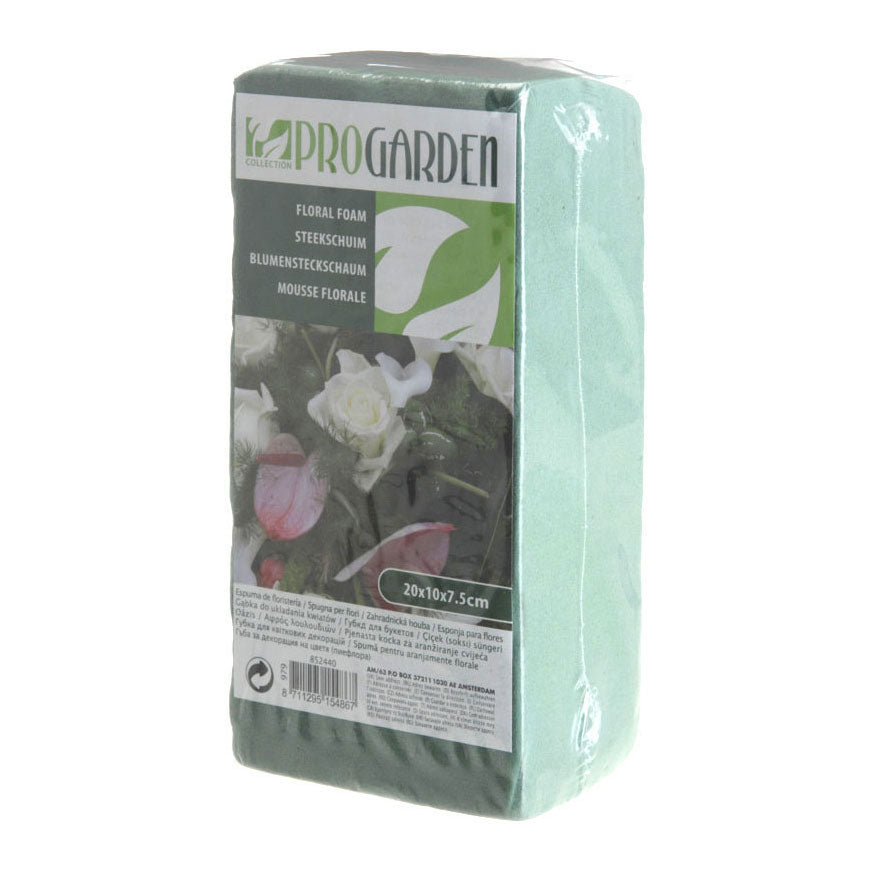 Mousse florale de jardin Pro humide 20 x 10 x 7 cm | 20 pièces
