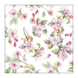 Serviette Ambiente 33 fleur de printemps blanc