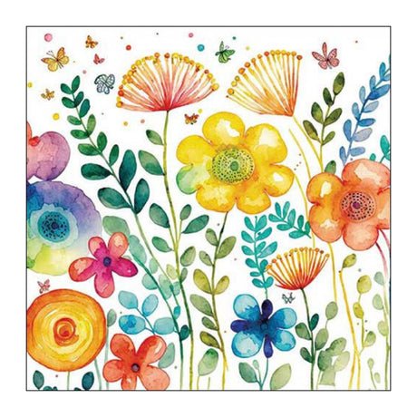 Serviette Ambiente 33 blanc printanier vibrant