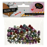 Ensemble de perles lettres métalliques, 15 grammes par sachet
