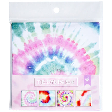 Motif tie-dye en papier coloré, 15x15cm