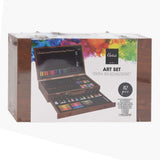 Ensemble de peinture et de dessin dans une caisse en bois, 112 pcs.