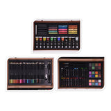 Ensemble de peinture et de dessin dans une caisse en bois, 112 pcs.
