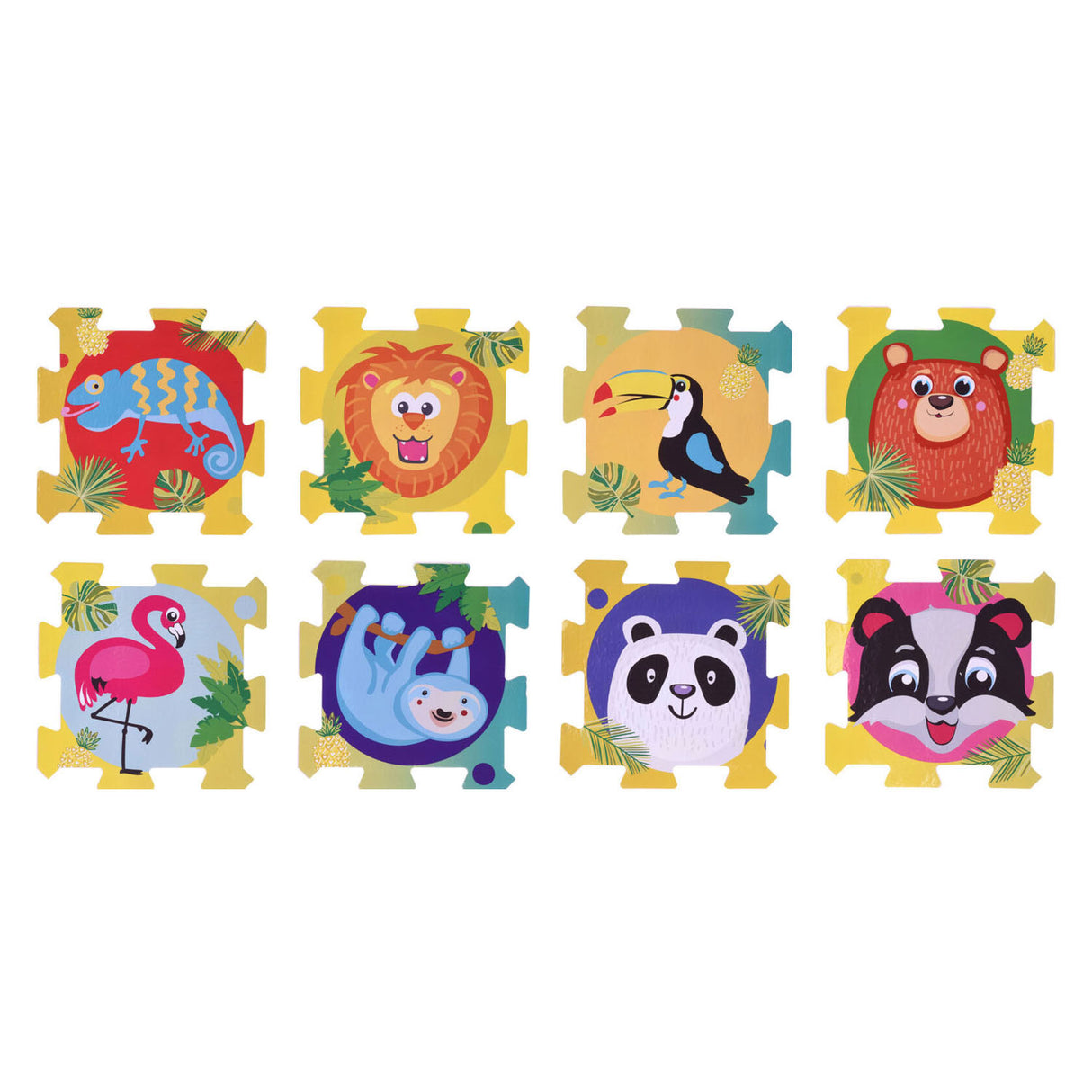 Eva Floor Mat Puzzle Animals, 8st.