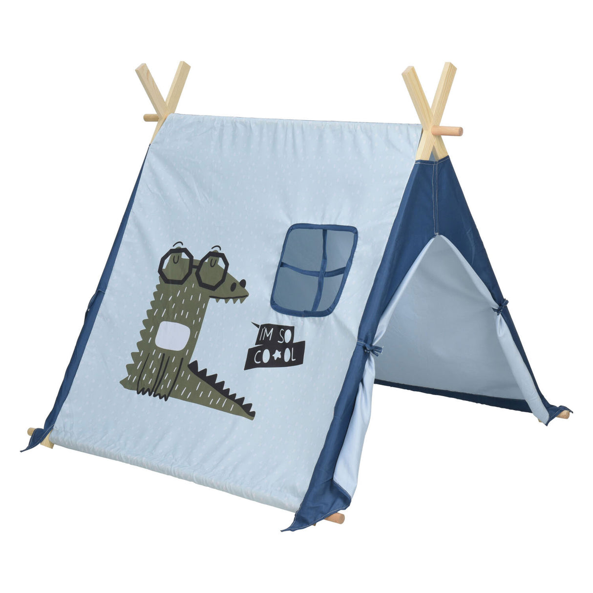 Tent bleu avec crocodile, 101 cm