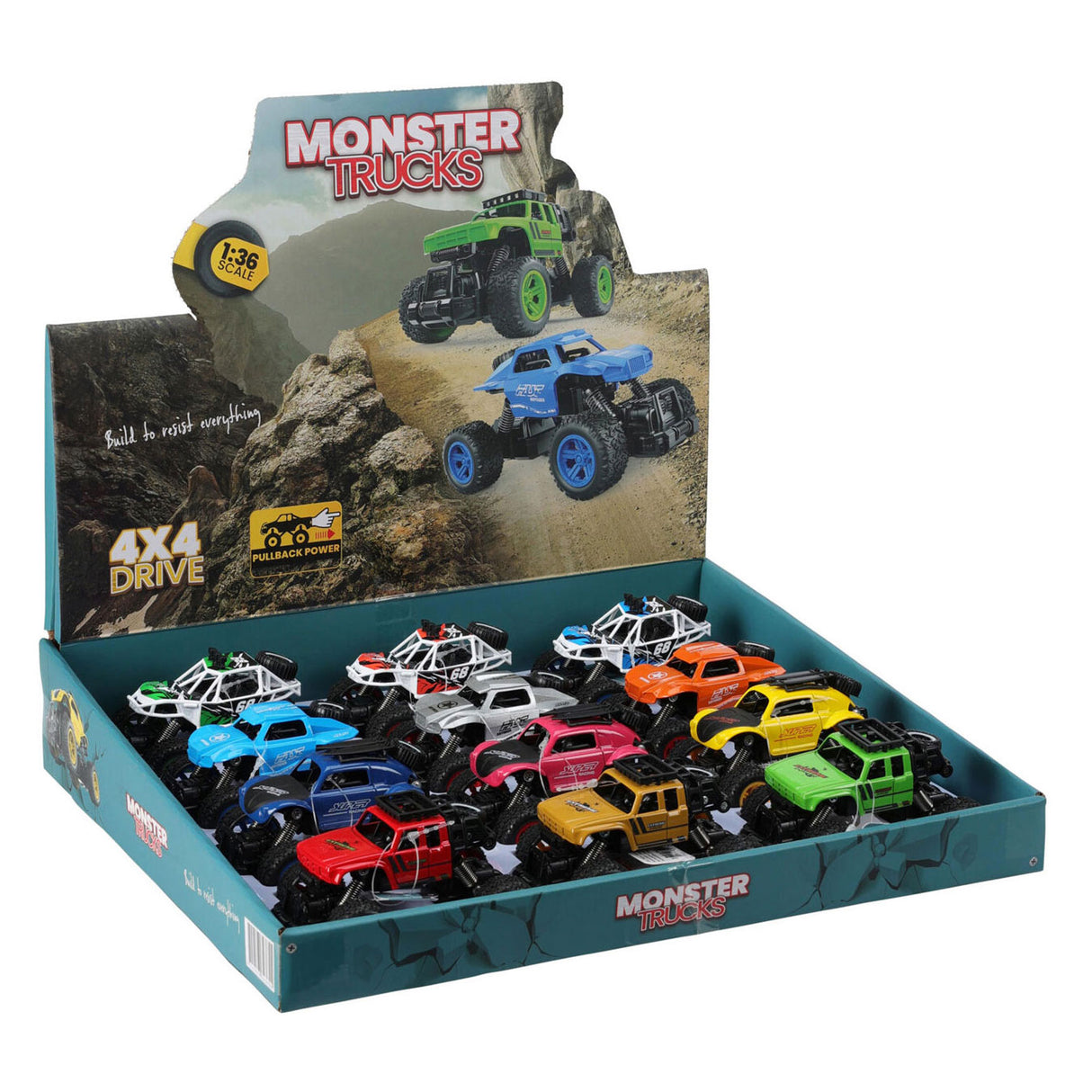 Diecast odtáhne zpět monster kamion