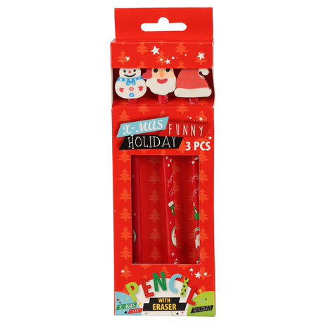 Crayon avec gomme Noël, 3 pcs.