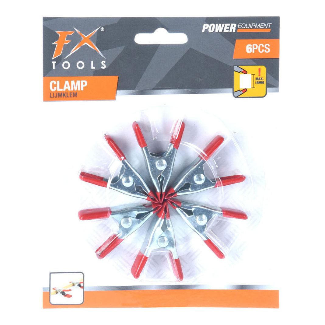 Jeu de pinces à colle 5 cm, 6 pcs.