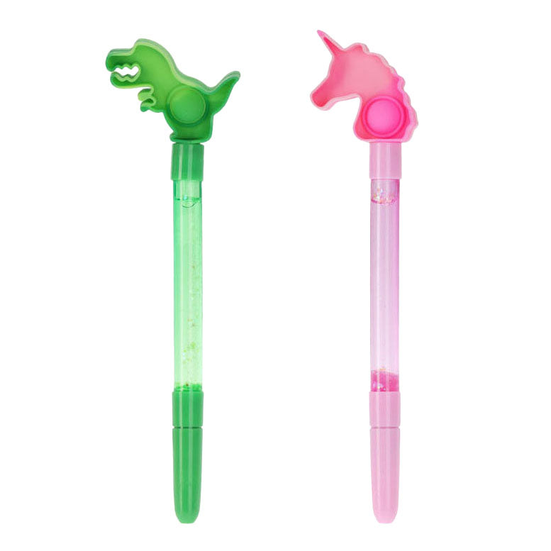 Figurine stylo à bille Pop it avec paillettes