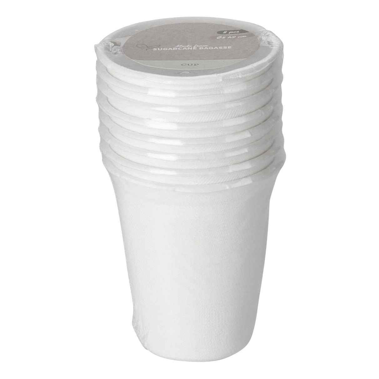 Gobelets jetables en canne à sucre 275 ml, 8 pcs.