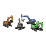 Véhicule de travail excavateur de différentes couleurs