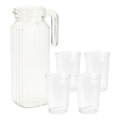 Ensemble de verres à boire avec pichet, 5 pièces.