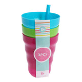 Tasse avec paille, lot de 3 pcs.